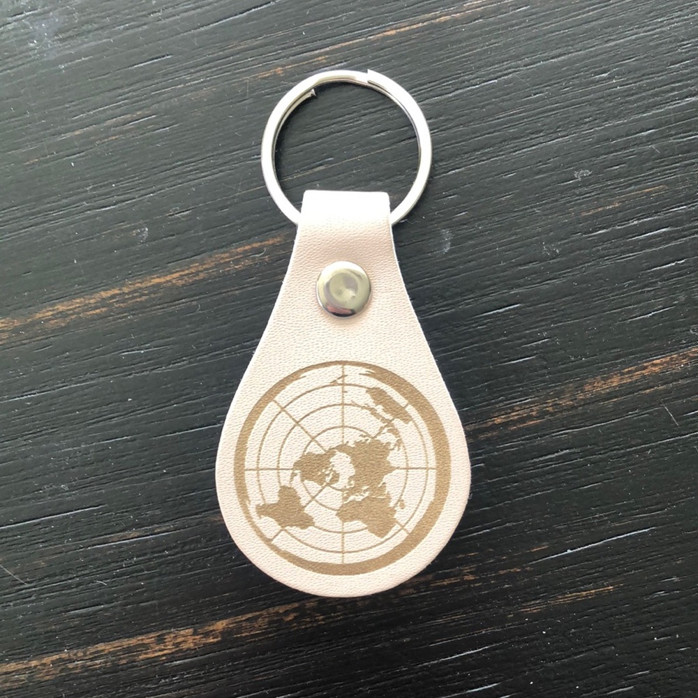 FE Genuine Leather Keychain - White
